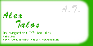 alex talos business card